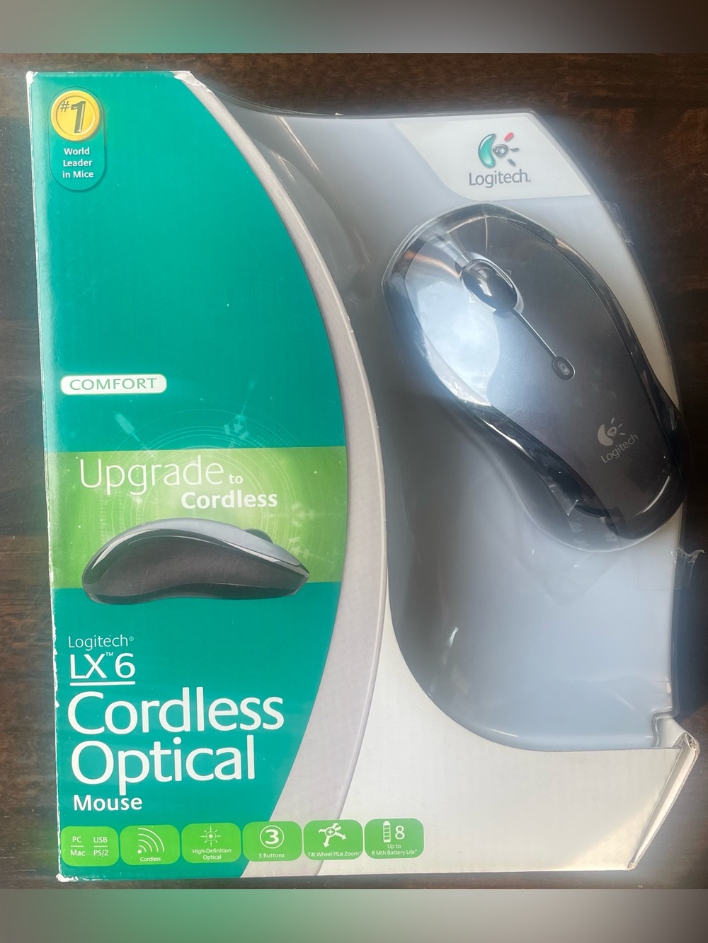 New Logitech LX6 Cordless Optical Wireless Mouse